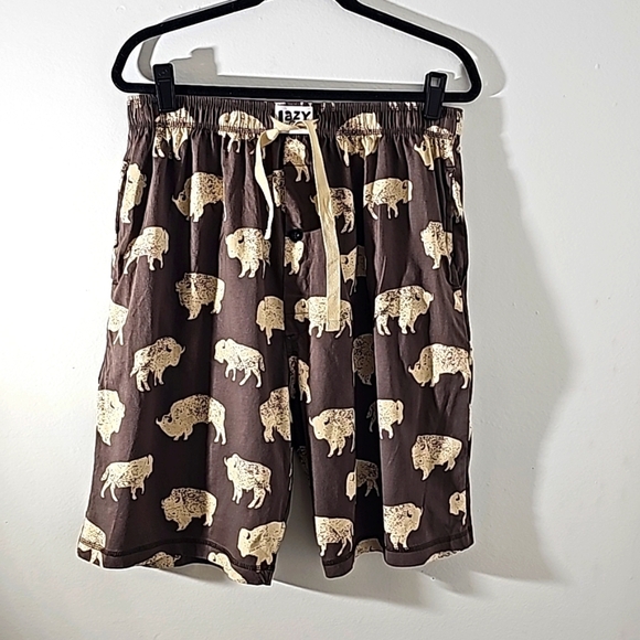 Lazy one mens shorts with Buffalo 🐃 print tan, cream. XL. - Picture 1 of 8
